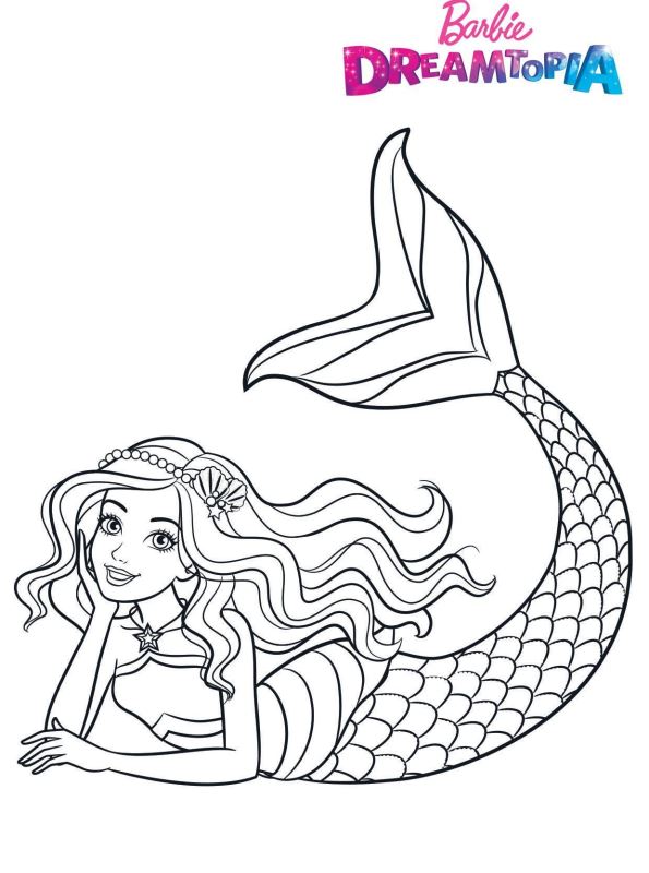 Kids-n-fun.com | Coloring page Barbie Dreamtopia Barbie Rainbow Mermaid